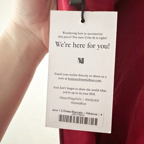 M.M. LaFleur Jane 1.0 Staccato Crepe Dress Women's Size 4 Color Hibiscus NEW - Picture 10 of 16